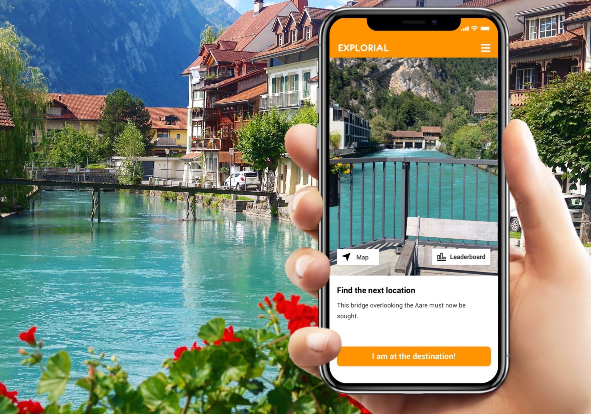 Explorial: discover Interlaken with your smartphone tour along picturesque bridges and nature.