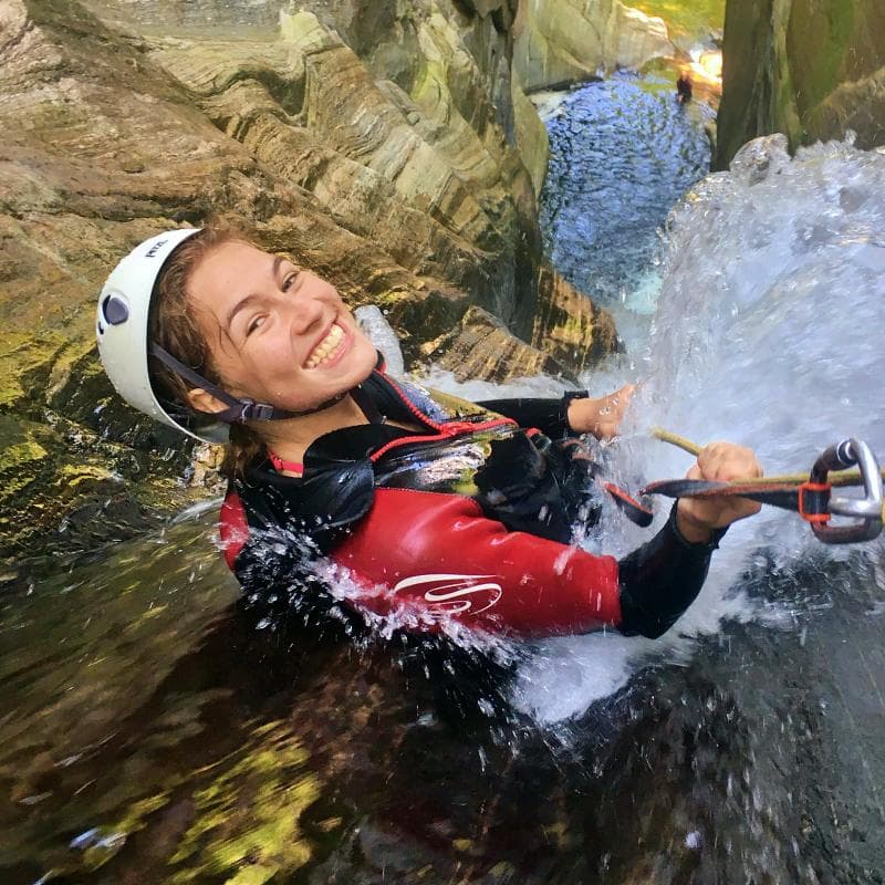 Canyoning in Val Grande with water fun and rocks