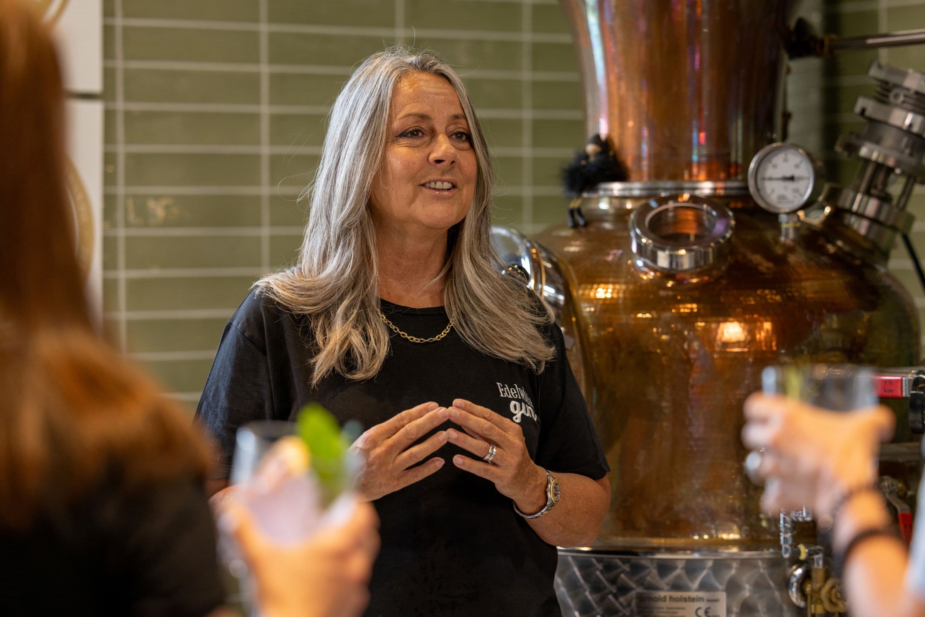 Edelwhite Gin: Enjoy the tasting during the distillery tour with expert guidance.